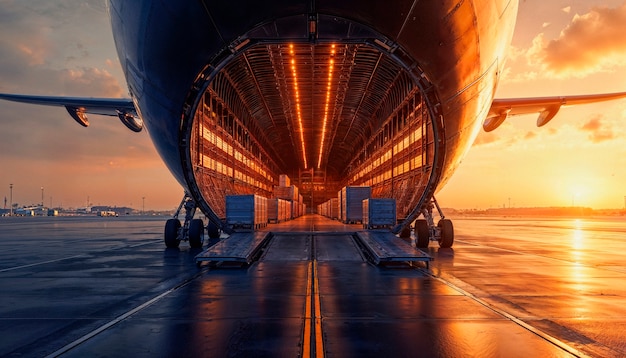 机场货运忙碌景象