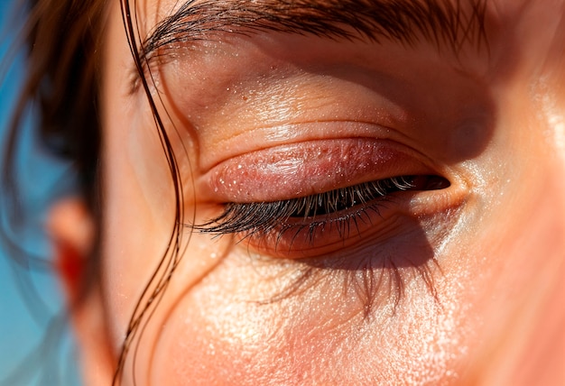 冬季干燥的皮肤特写