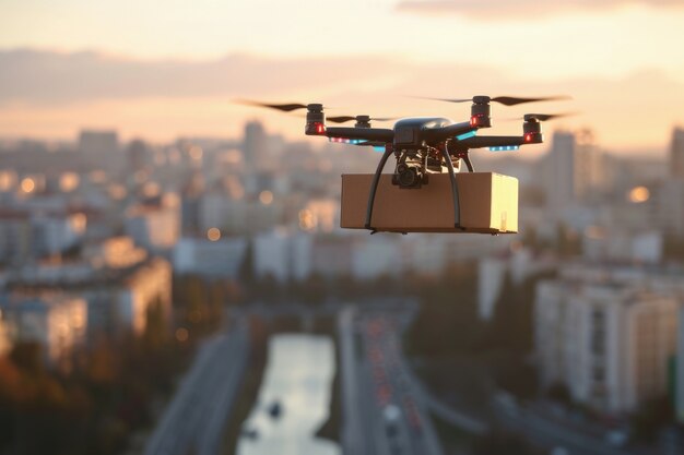 无人机与智能物流概念图