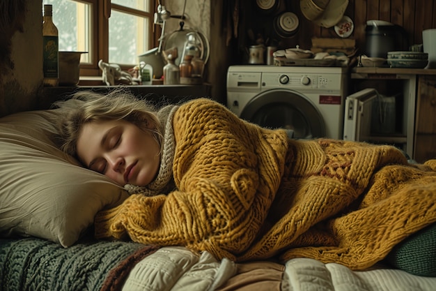 冬日温暖睡眠场景