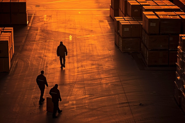 黎明时分的货运区