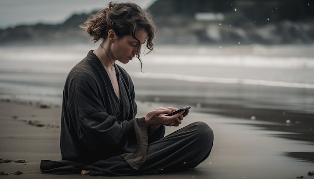 一家人坐在一起聊天